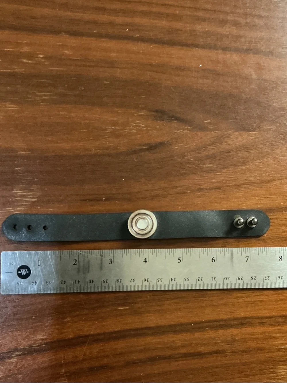 Artisan Made Wristband with Concentric Mother of Pearl Accent